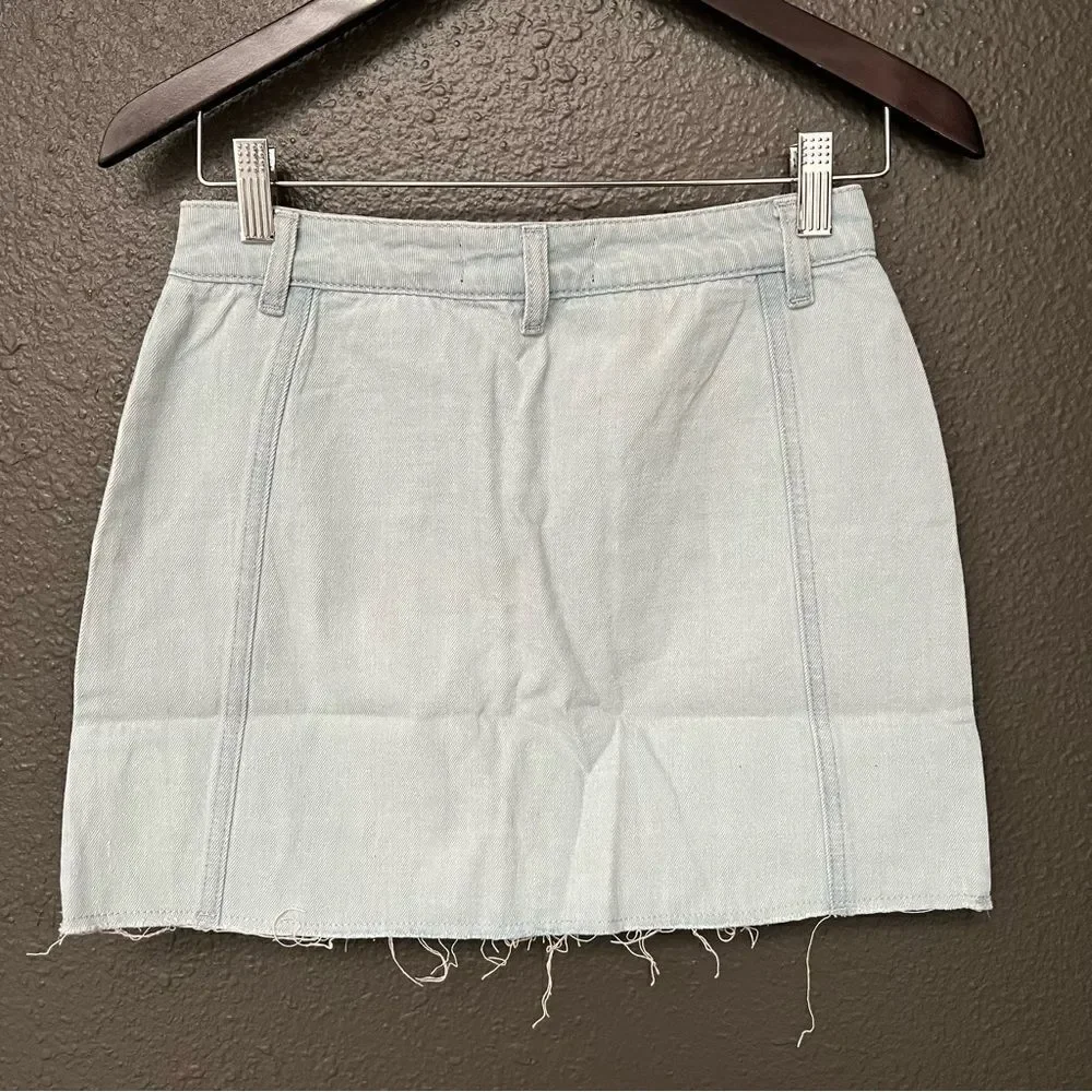 Kendall + Kylie Fashion Denim Mini Skirt in Powder Blue Wash